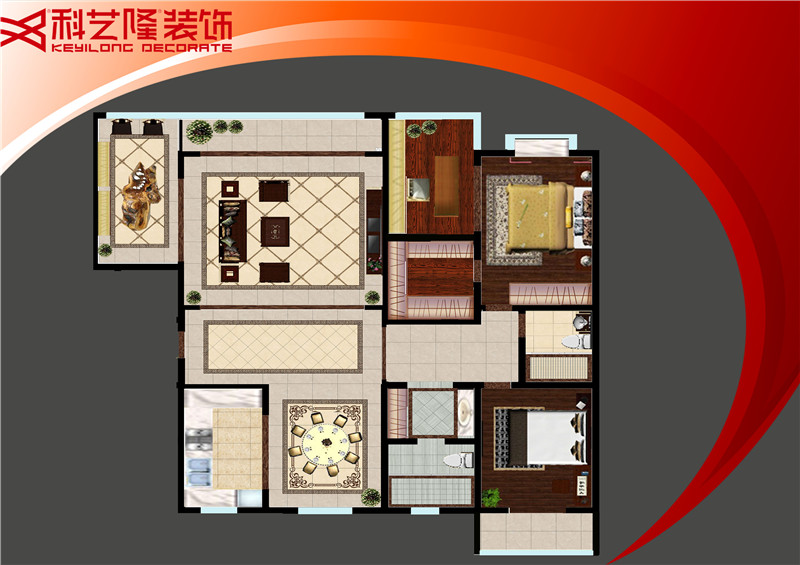中式 别墅 白领 户型图图片来自天津科艺隆装饰在科艺隆-海逸长洲-新中式风格的分享