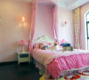 粉红色的卧室设计，一种活波可爱的感觉。