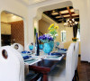 餐厅的设计是采用了整体的色调和造型，园拱型的垭口，让整体看起来优雅、大方。