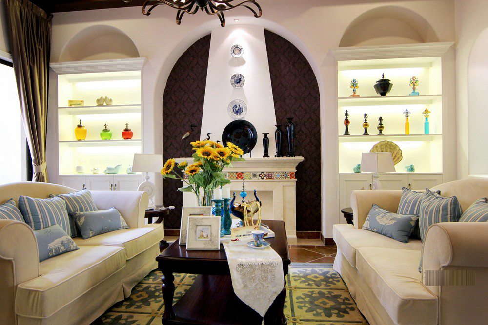 别墅 收纳 旧房改造 小资 欧式 客厅图片来自紫禁尚品国际装饰公司在地中海风格别墅设计的分享