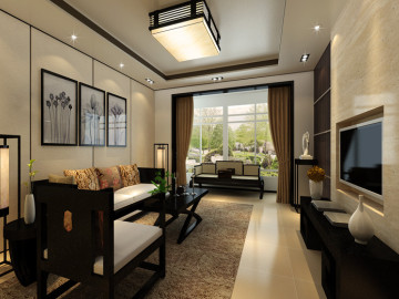 新中式风格温馨大气三居室装修