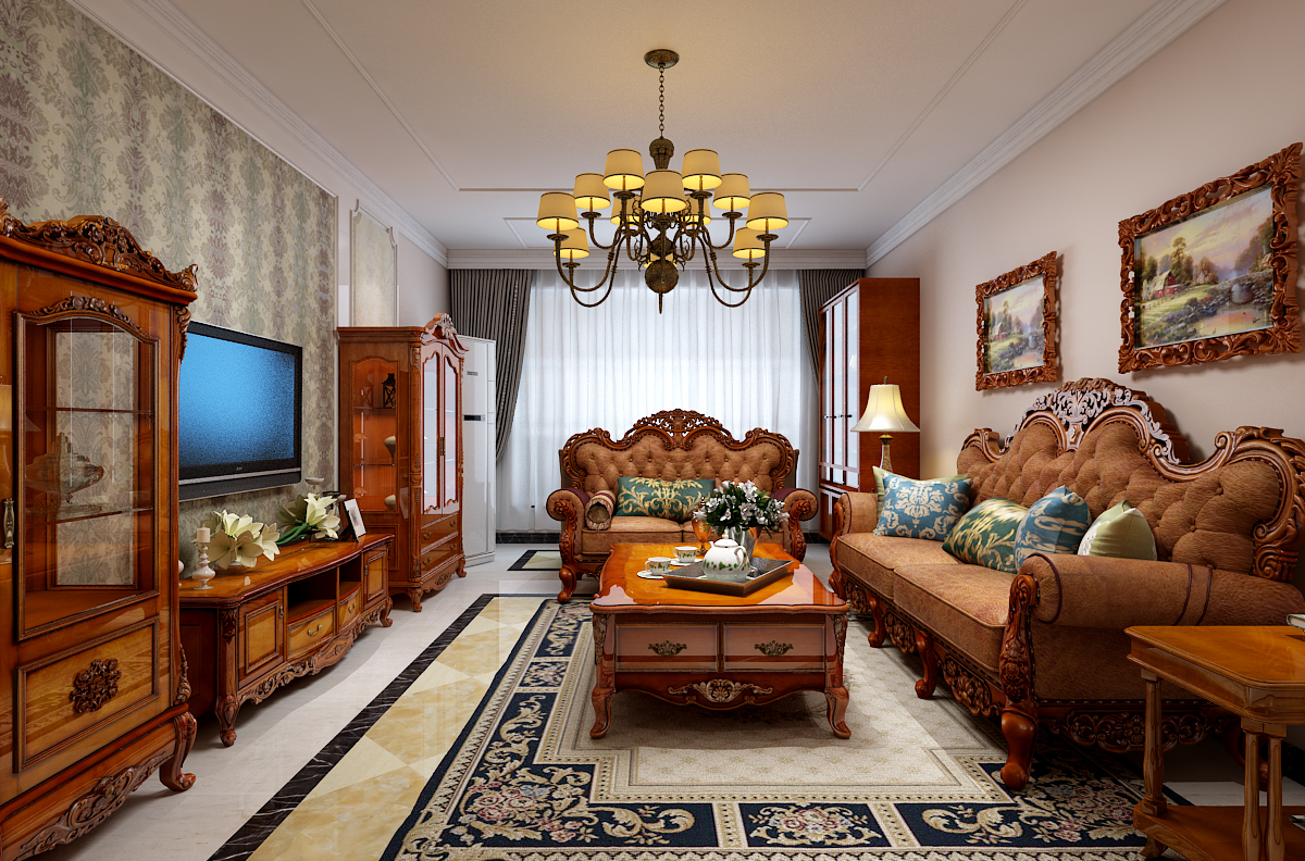 欧式 奥北公元 三居 客厅图片来自大宅别墅装修设计在奥北公元怡情逸景欧式古典风格的分享