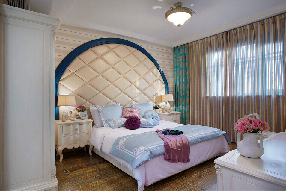 四居 阿拉奇设计 家庭装修 装修设计 地中海风格 卧室图片来自阿拉奇设计在青园地中海四房装修设计的分享