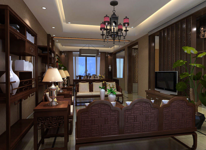 中式风格 别墅 客厅图片来自实创装饰上海公司在410平别墅中式风格的分享