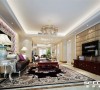 客厅设计：
室内采用带有图案的壁纸、地毯、窗帘、以及古典式装饰画或物件，显示主人生活品质