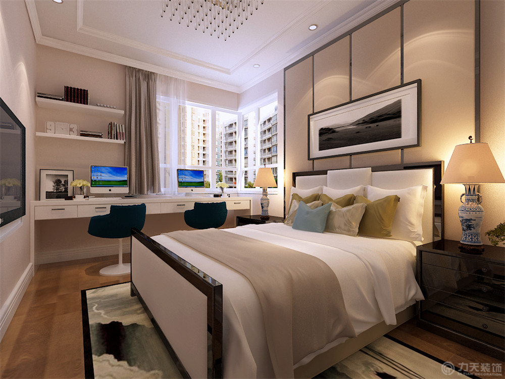 现代中式 卧室图片来自阳光放扉er在津南新城-140平米-现代中式风格的分享