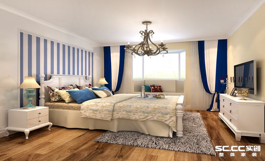 简约 地中海 二居 白领 收纳 80后 小资 卧室图片来自实创装饰百灵在蓝色港湾装修90平米花样年华的分享