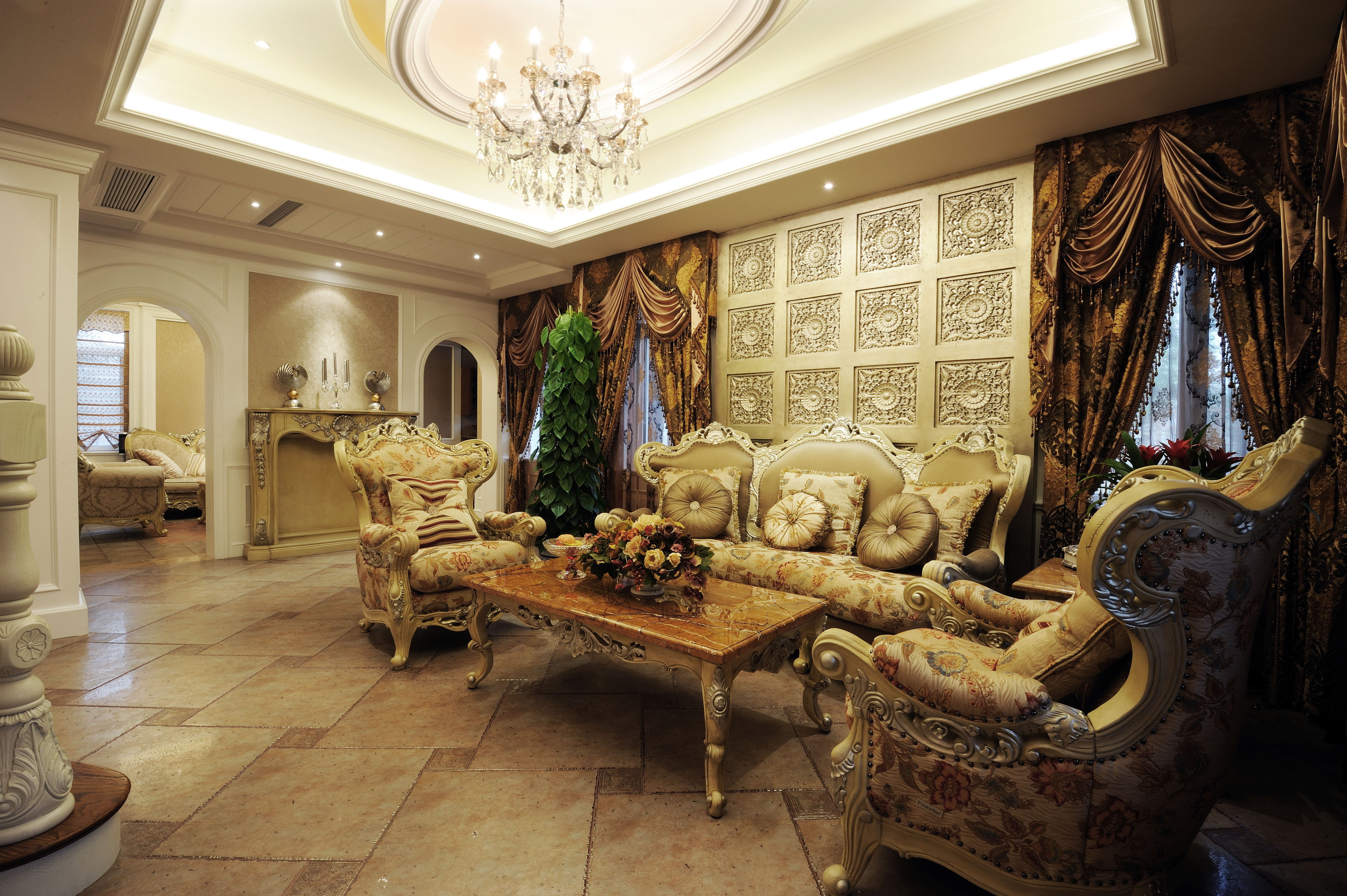 欧式 别墅 客厅 卧室 厨房 餐厅图片来自大金家用中央空调在法风浪漫