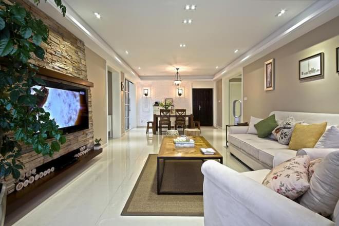 客厅图片来自周楠在百平米现代美式3居豪宅范的分享