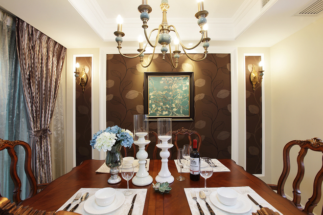 日升装饰 餐厅图片来自装修设计芳芳在172平中式与美式混搭的分享