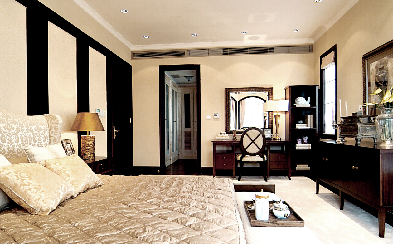 地中海 别墅 卧室图片来自紫禁尚品设计师李擎在珠江壹千栋的分享