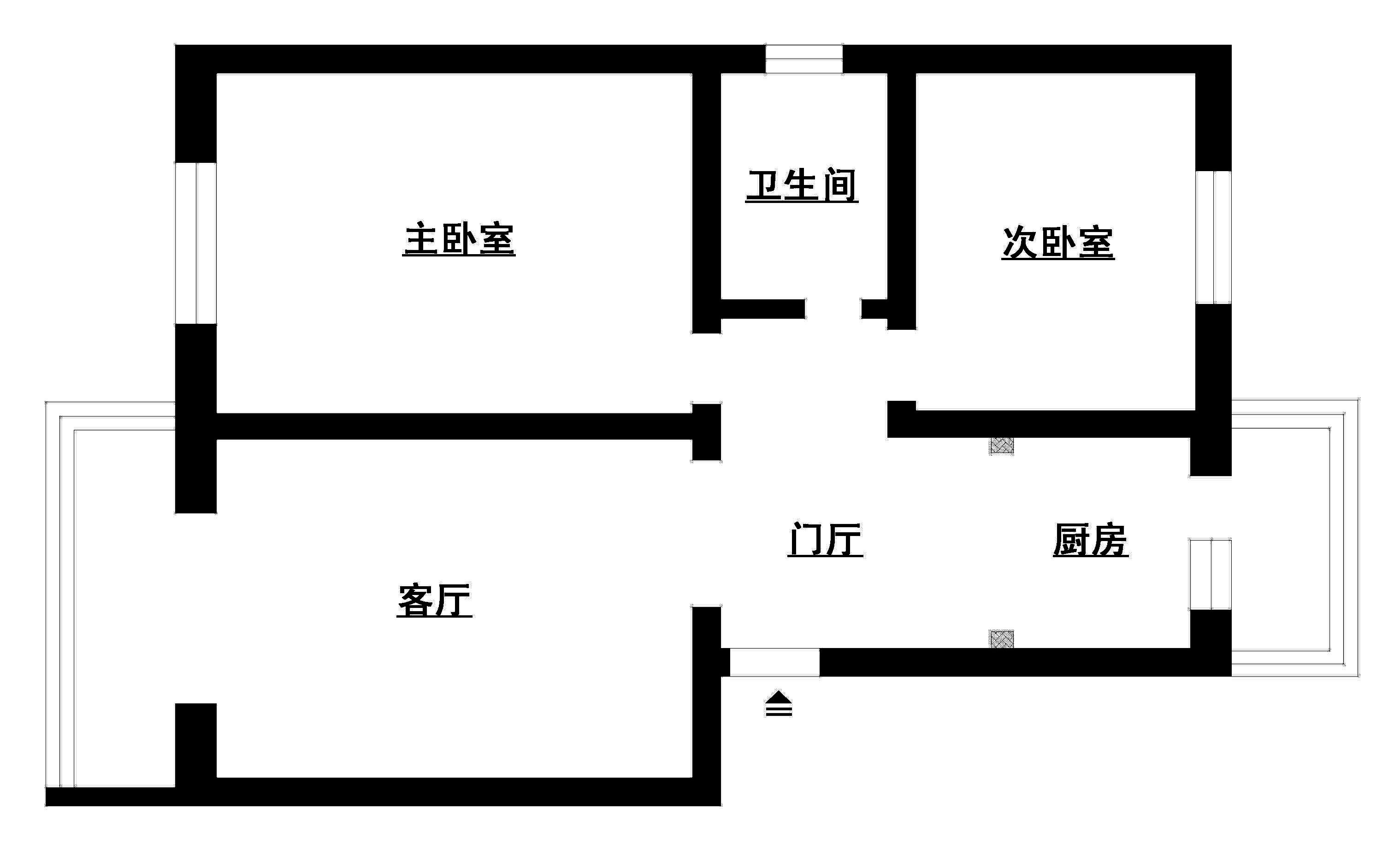 欧式 二居 小资 户型图图片来自北京实创装饰在宏福苑小区2居室欧式风格的分享