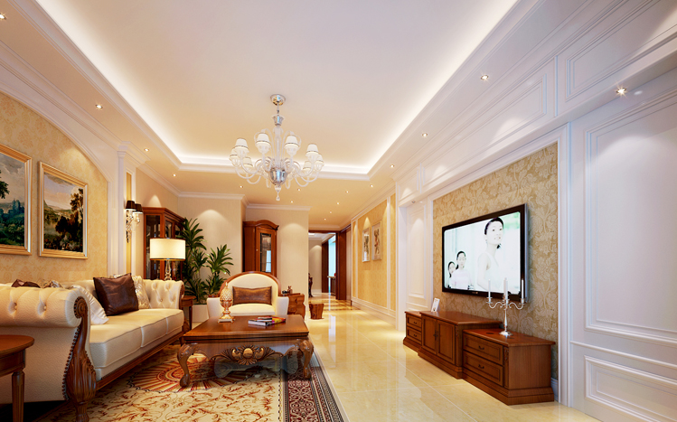 客厅图片来自交换空间刘杨成室内设计师在160平成功人士简欧设计的分享