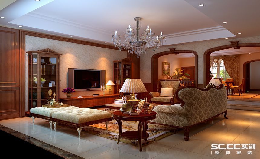 客厅图片来自交换空间刘杨成室内设计师在240平典雅豪华的舒适雅居的分享