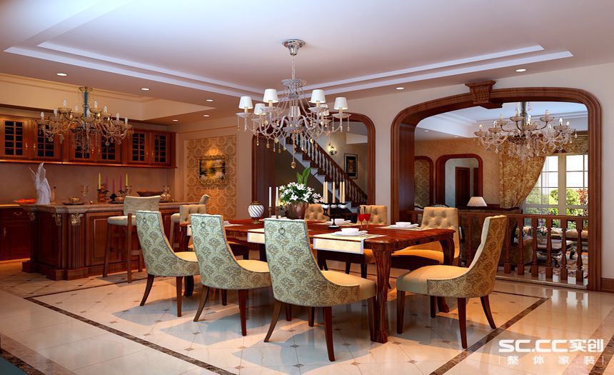 餐厅图片来自交换空间刘杨成室内设计师在240平典雅豪华的舒适雅居的分享