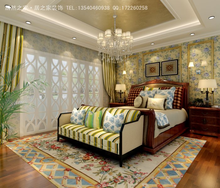 混搭 三居 卧室图片来自居之家装饰有限公司在廊桥水乡-美式中式混搭风格的分享