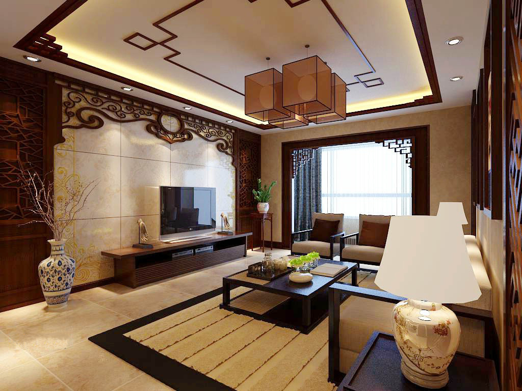 中式 三居 别墅 客厅图片来自南宁新世界装饰在森林假日中式风格装修案例的分享