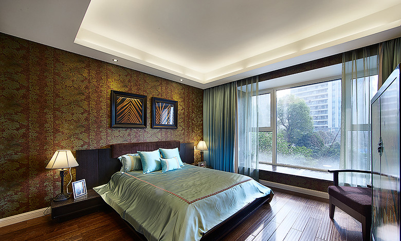 卧室图片来自家装大管家在木润书香 190平东南亚混搭风别墅的分享