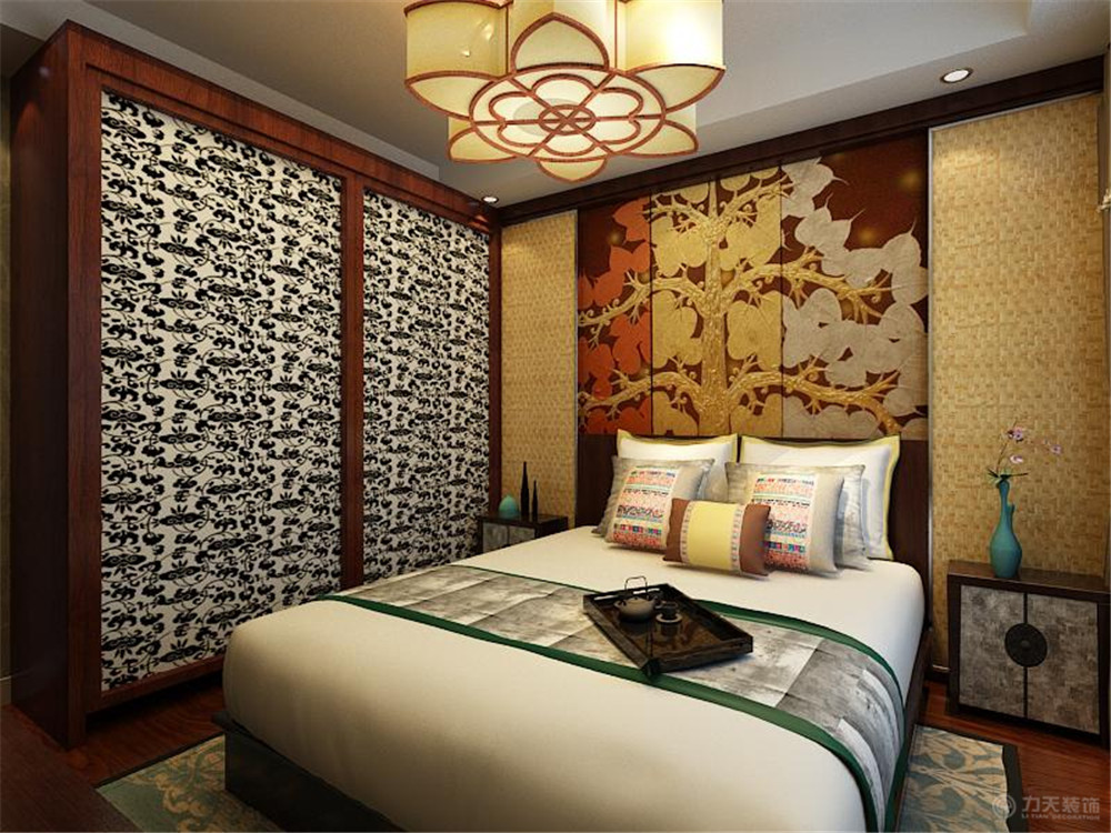 新中式 卧室图片来自阳光放扉er在中国铁建国际城-88㎡-新中式风格的分享