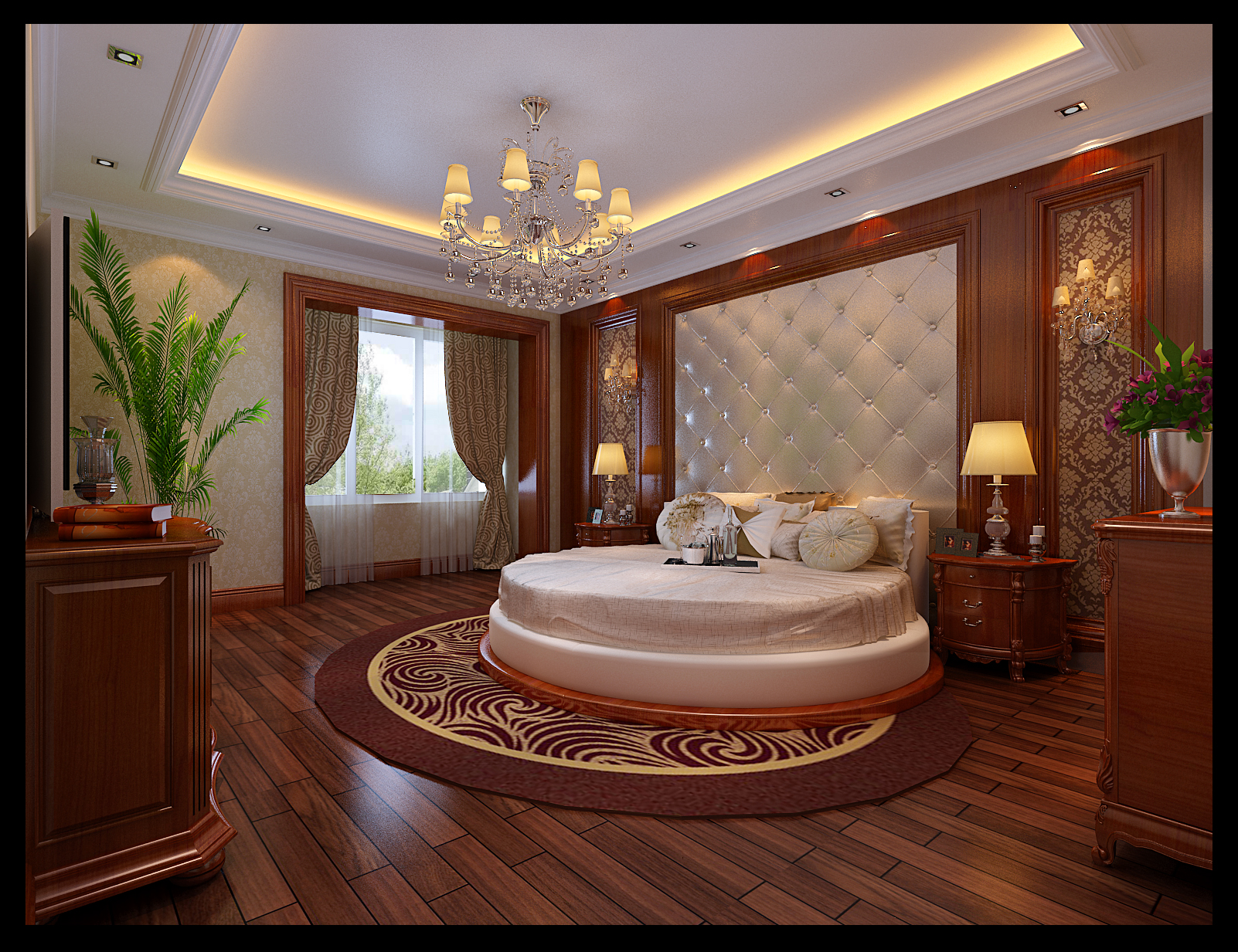 欧式 三居 新房装修 北京元洲 效果图 卧室图片来自榜眼2014在280平华鼎世家 任性的美式古典风的分享