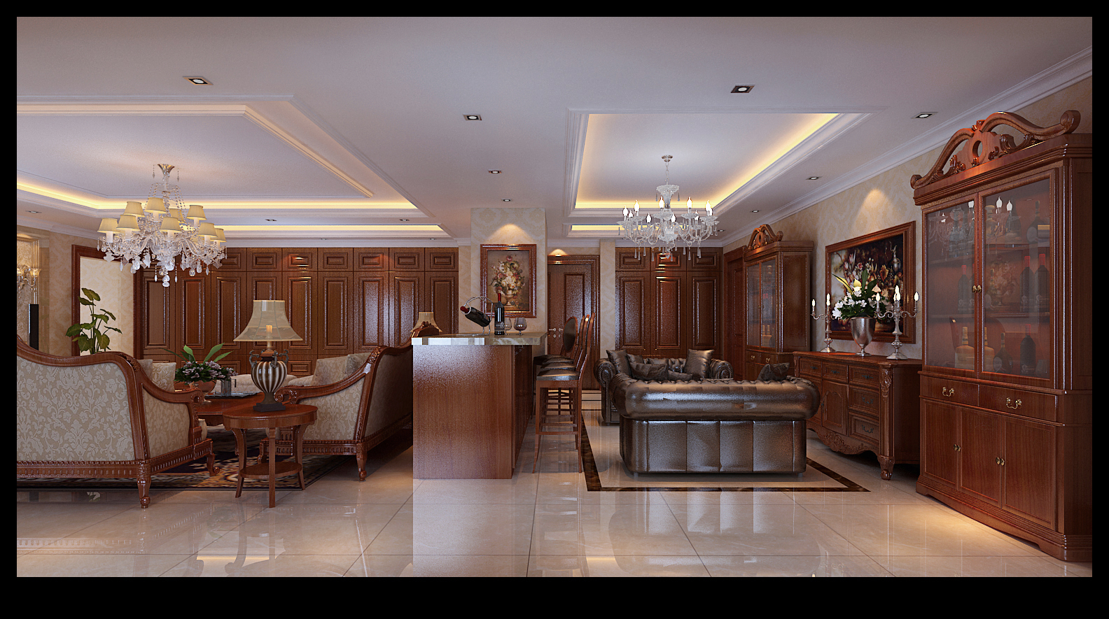 欧式 三居 新房装修 北京元洲 效果图 客厅图片来自榜眼2014在280平华鼎世家 任性的美式古典风的分享