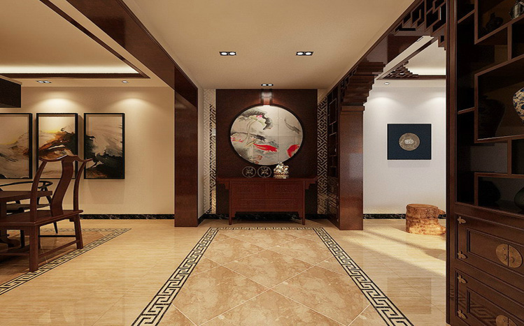 新中式风格 四居 玄关图片来自实创装饰上海公司在190平新中式风格四居室装修的分享