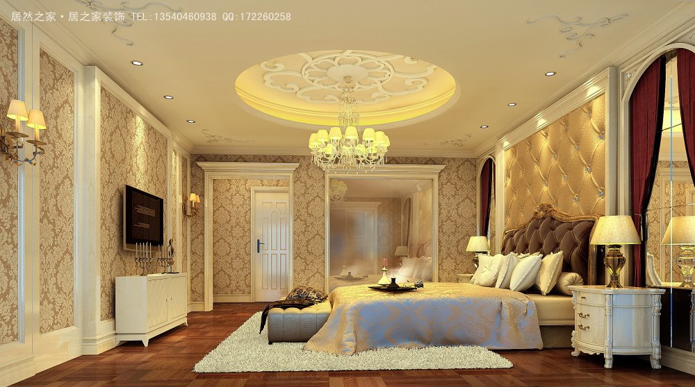 欧式 三居 卧室图片来自居之家装饰有限公司在华侨城-欧式风格的分享