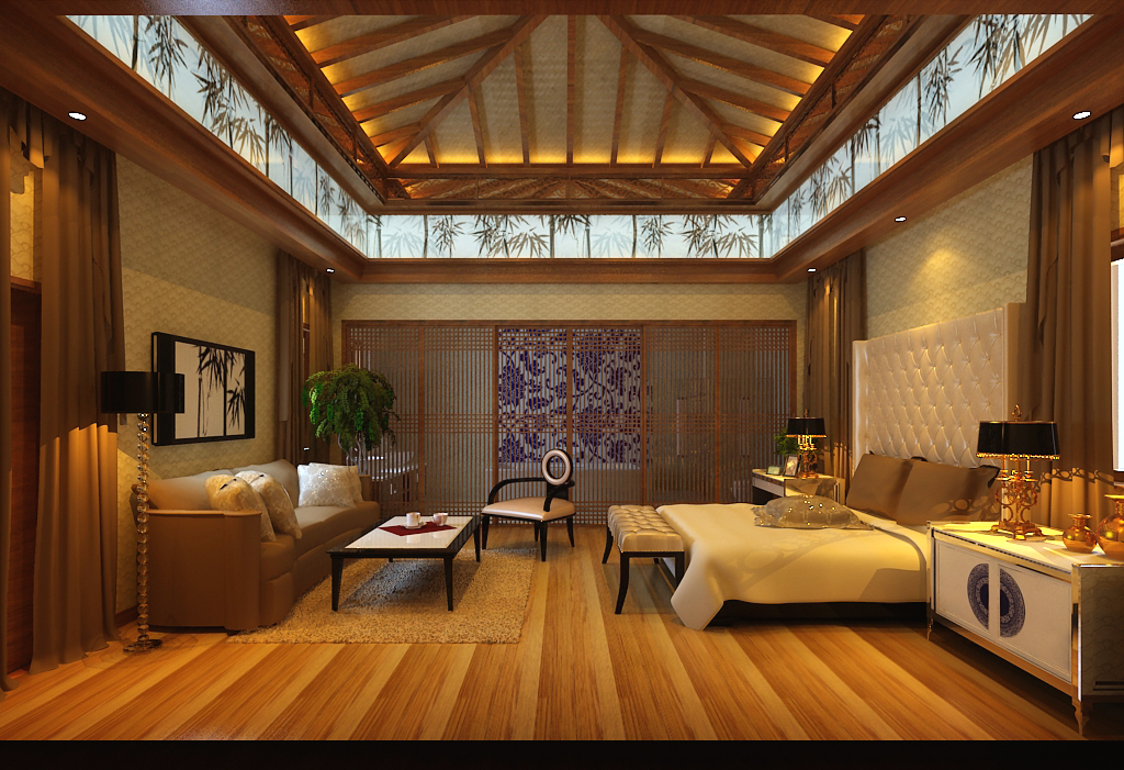 卧室图片来自紫禁尚品设计师李擎在观塘别墅的分享