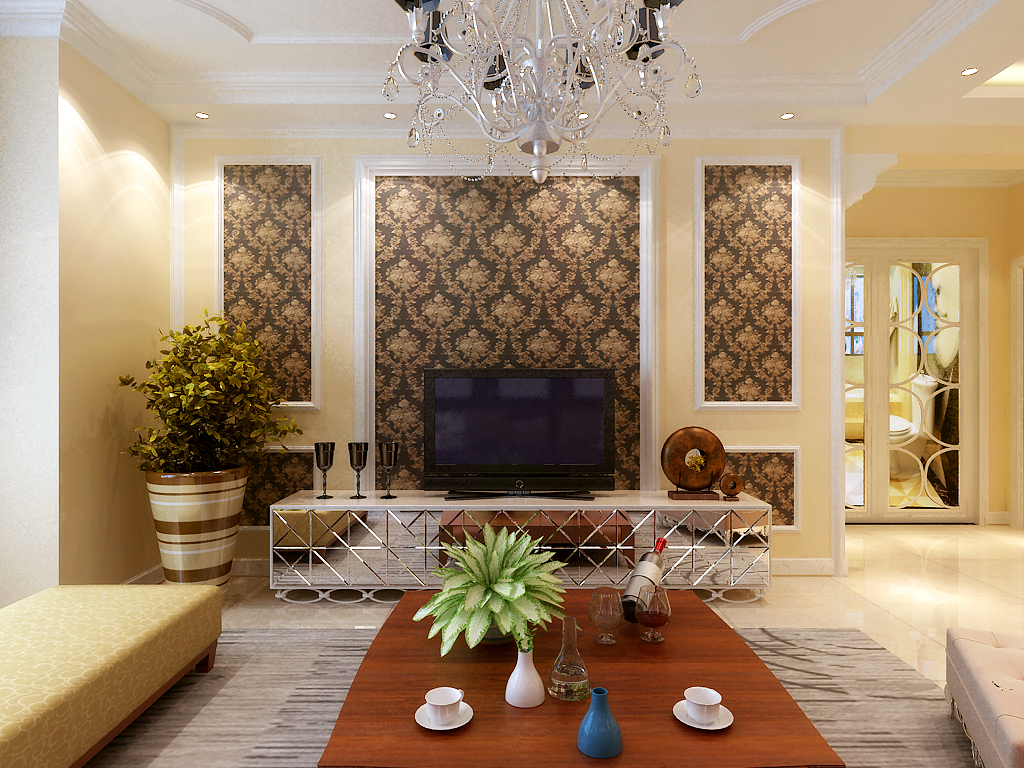 欧式 二居 客厅图片来自百家装饰小王在金地铂悦96平的分享