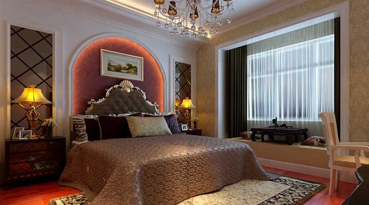 简约 欧式 混搭 二居 卧室图片来自上海实创-装修设计效果图在徐汇100平米简欧风的分享