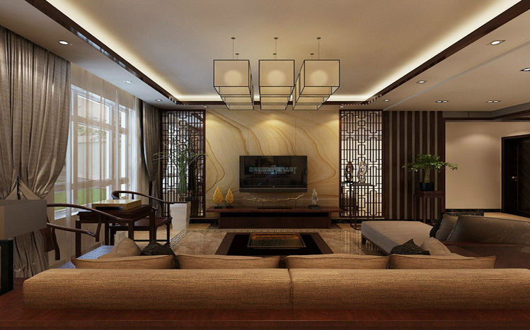 新中式风格 四居 客厅图片来自实创装饰上海公司在190平新中式风格四居室装修的分享