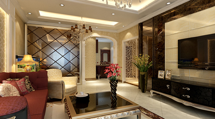 简约 欧式 混搭 二居 客厅图片来自上海实创-装修设计效果图在徐汇100平米简欧风的分享