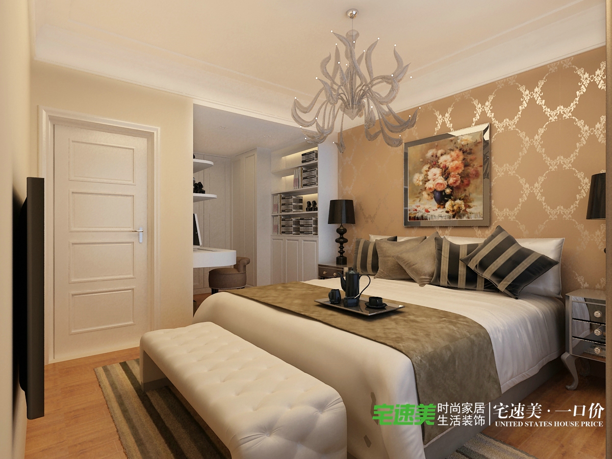 欧式 三居 白领 80后 卧室图片来自芜湖宅速美刘鹏在信达荷塘月色115平欧式风格的分享