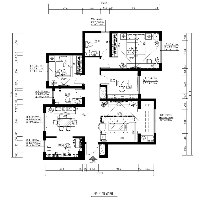 石家庄 今朝装饰 红石原著 新中式 三居 户型图图片来自石家庄今朝