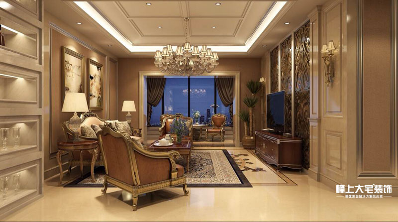 洋房 装修 设计 客厅图片来自峰上大宅装饰长沙在恒大御景半岛的分享