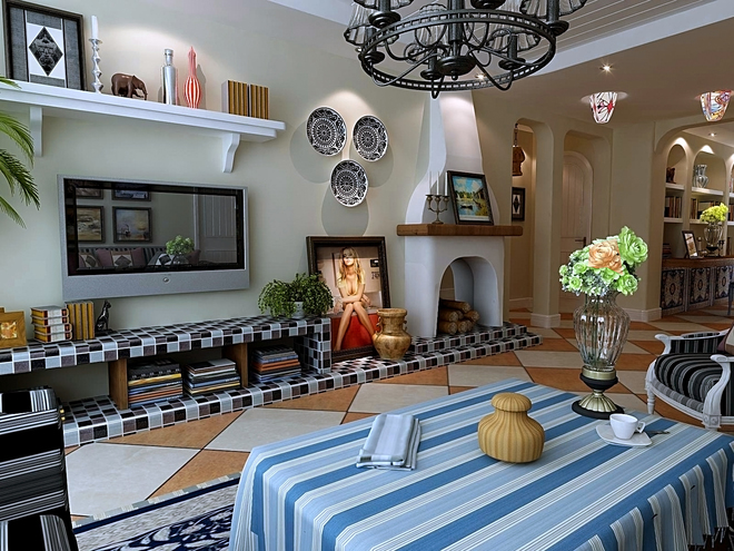 日升装饰 客厅图片来自装修设计芳芳在160四居室田园的分享