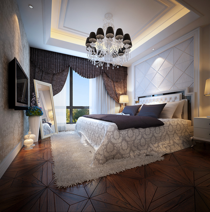 经典 欧式 四居 宽敞 温馨 卧室图片来自武汉嘉年华装饰在东湖楚天府170平的分享