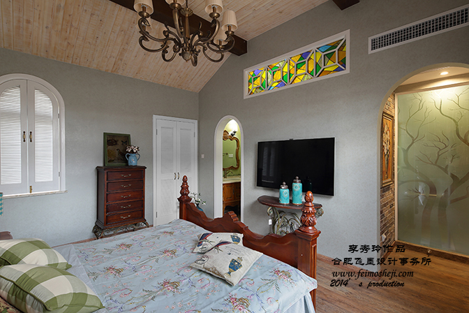 混搭 别墅 收纳 80后 小资 美式 个性 复式 卧室图片来自合肥飞墨李秀玲设计在麋鹿原野的分享