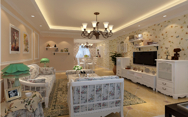 欧式 田园 三居 客厅图片来自实创装饰上海公司在三居室欧式田园风的分享