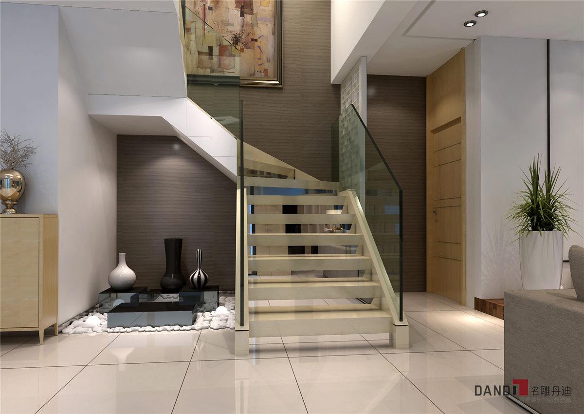 复式 奢华现代 实用耐久 简洁大方 暖色系 低调奢华 楼梯图片来自名雕装饰长沙分公司在精·风范的分享