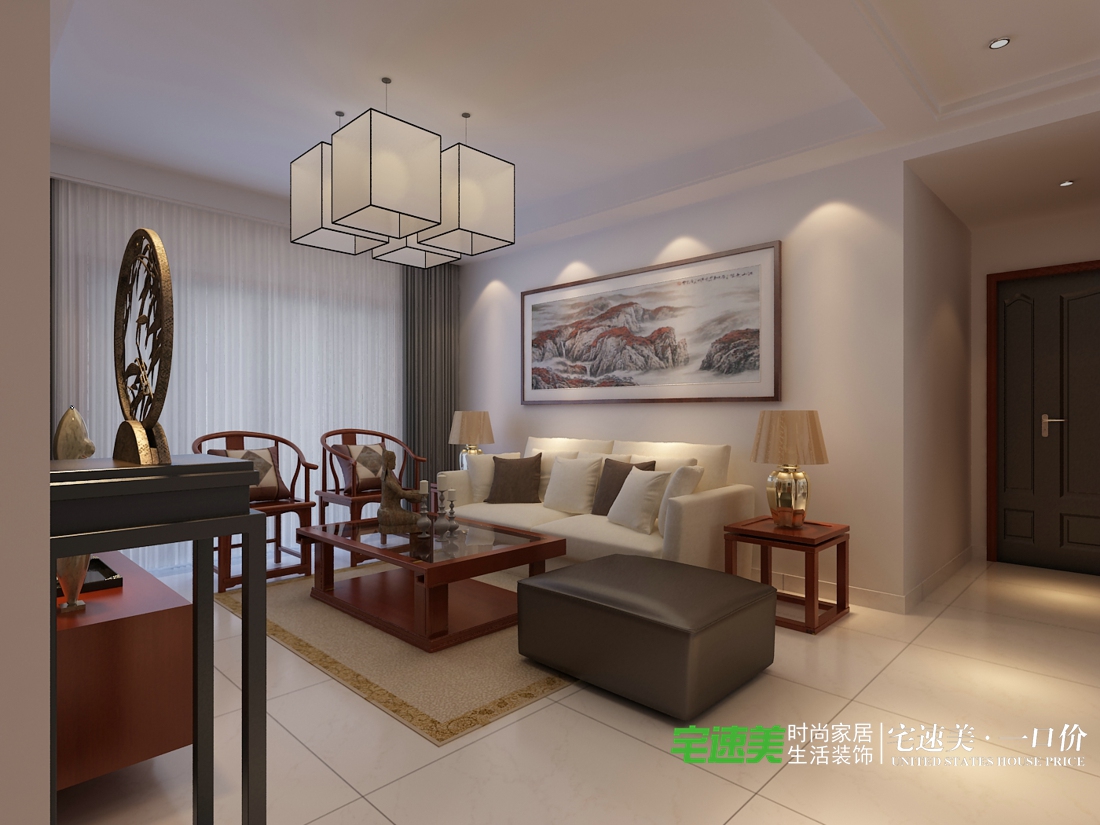 中式 三居 80后 客厅图片来自芜湖宅速美刘鹏在华强广场113平三室两厅中式风格的分享