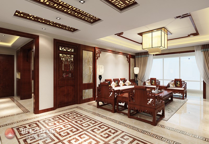 中式 客厅图片来自阿布的小茅屋15034052435在昌盛双喜城187平米--新中式的分享