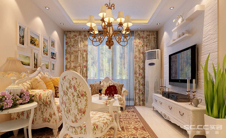 二居 田园 装修 上海实创 实创装饰 客厅图片来自孙进进在84平米两居室清新典雅田园风的分享