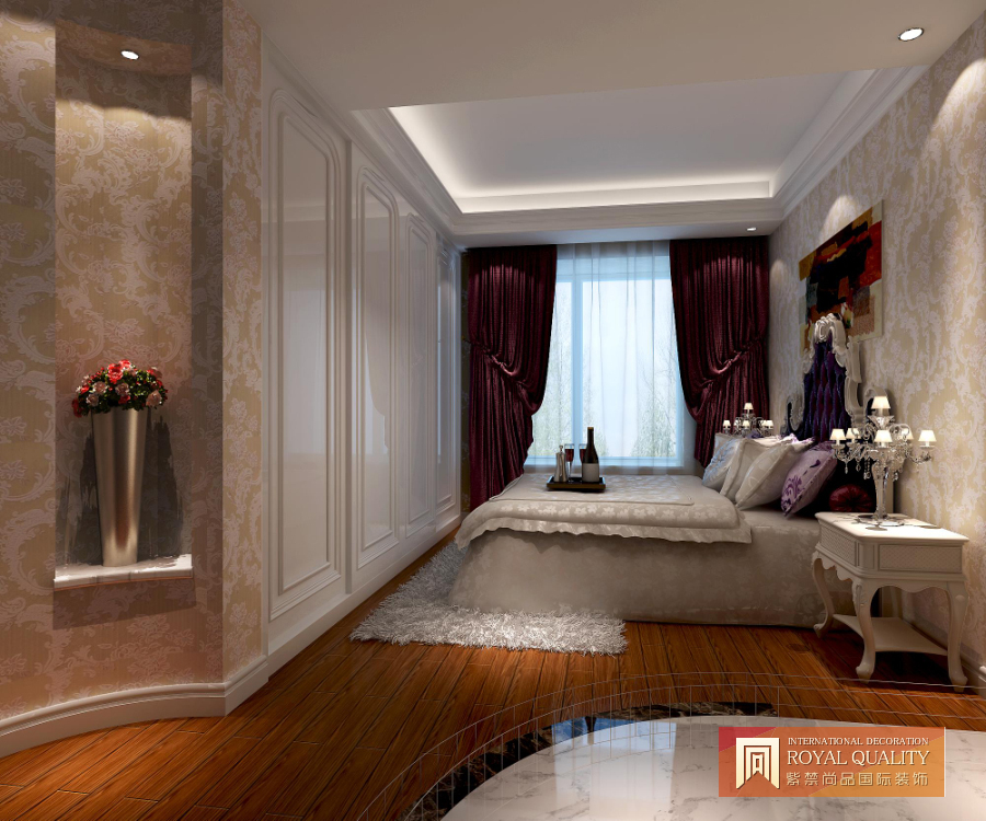 欧式 三居 中信城 卧室装修 卧室图片来自赵丹在中信城简欧装修设计案例的分享