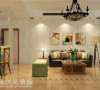 郑州医学院家属院120平三室两厅美式乡村风格装修效果图--沙发背景