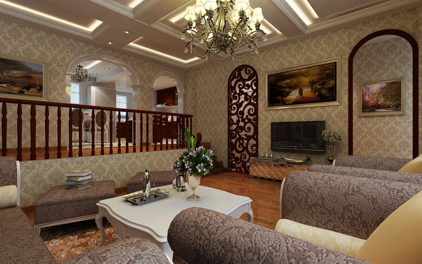 欧式 小资 长河湾 客厅图片来自百家设计小刘在长河湾传统欧式240平大包15万的分享