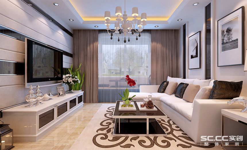 客厅图片来自交换空间刘杨成室内设计师在60平小户型也可以设计欧式的分享