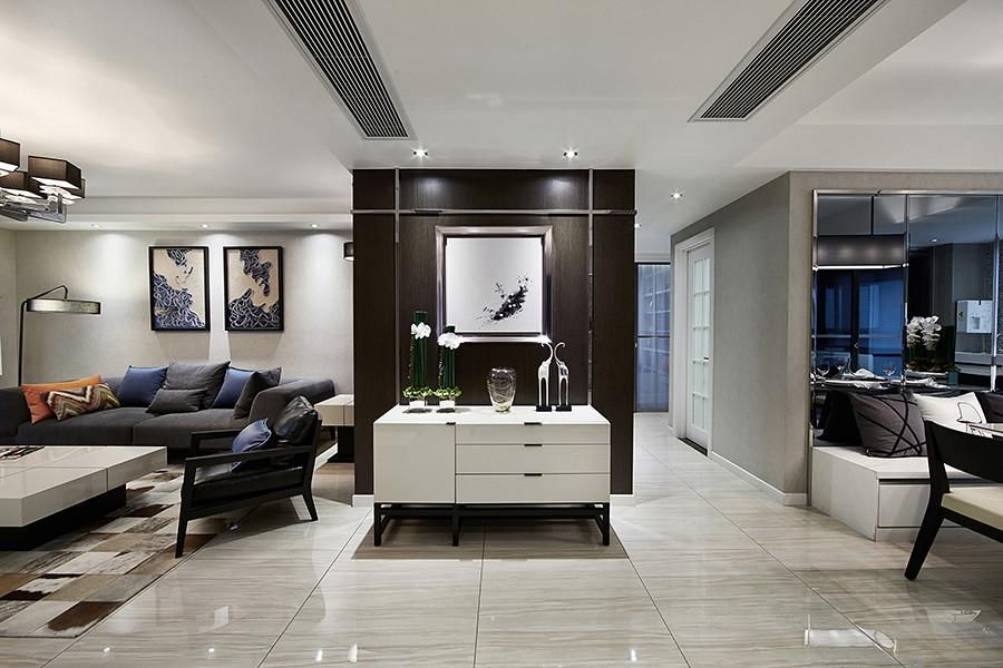 客厅图片来自家装大管家在130平现代混搭3居 家更时尚完美的分享