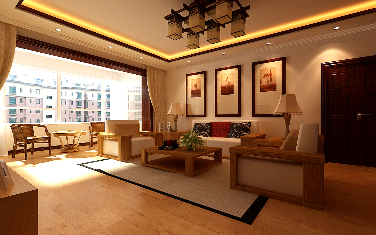 家居 中式风格 四居 泰来白金湾 客厅图片来自百家设计小刘在中海寰宇天下135平高雅新古典的分享