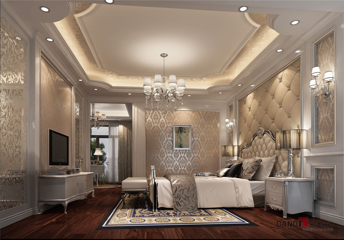 简欧别墅 豪华、优雅 舒适、浪漫 品质感 舒适感 卧室图片来自名雕丹迪在尊贵的白礼服的分享